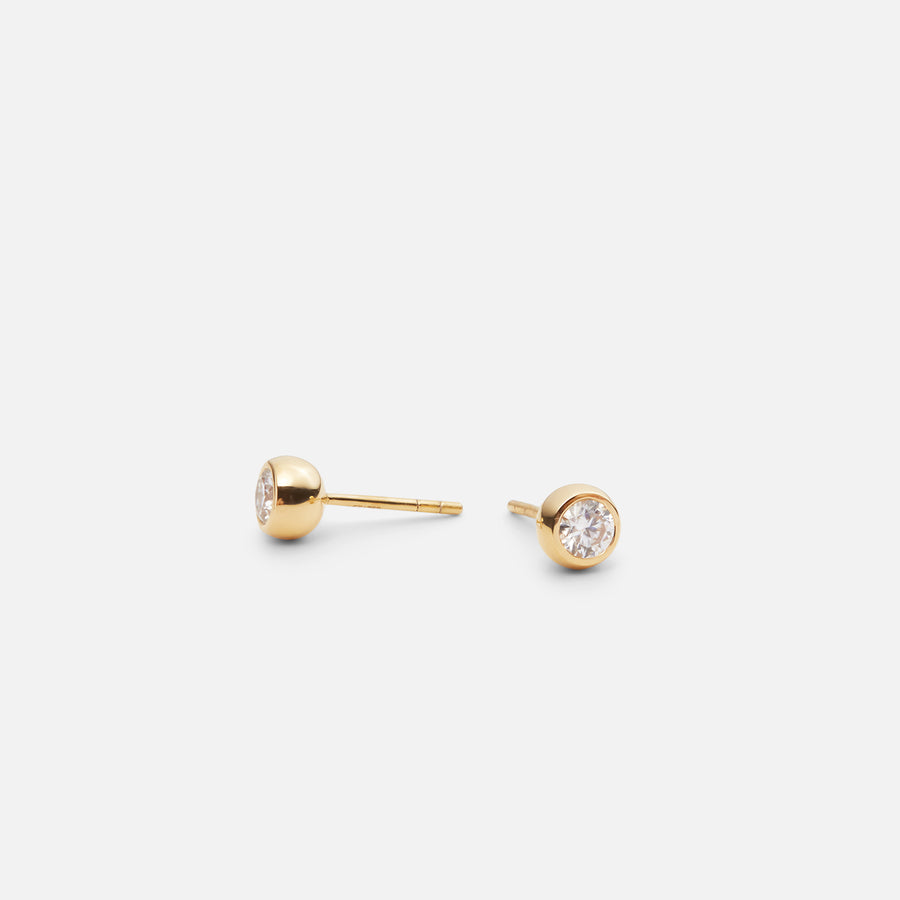 Bezel Stud Moissanite Earrings