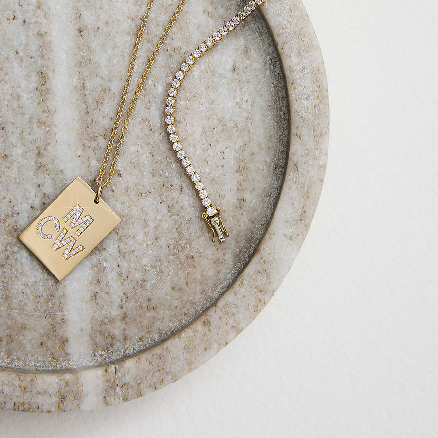 Diamond Tag Necklace