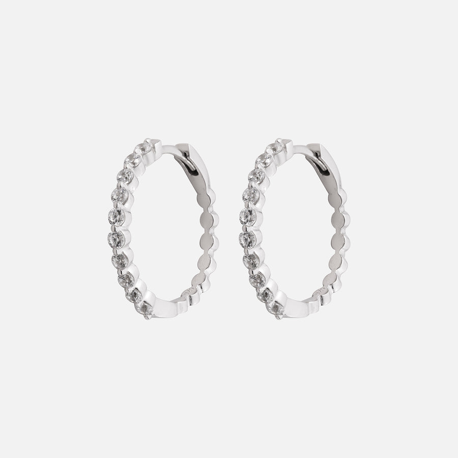 Large Bubble Diamond Hoop Earrings