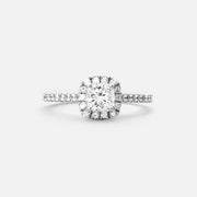 0,5ct Cushion Halo Diamond Ring