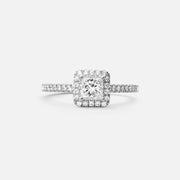 0,7ct Princess Halo Diamond Ring