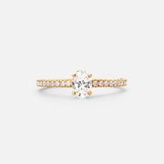 0,5ct Oval Side Stone Diamond Ring