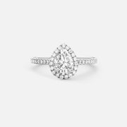 0,8ct Pear Halo Diamond Ring