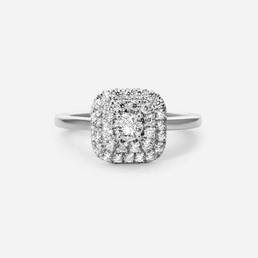 0,2ct Double Halo Diamond Ring