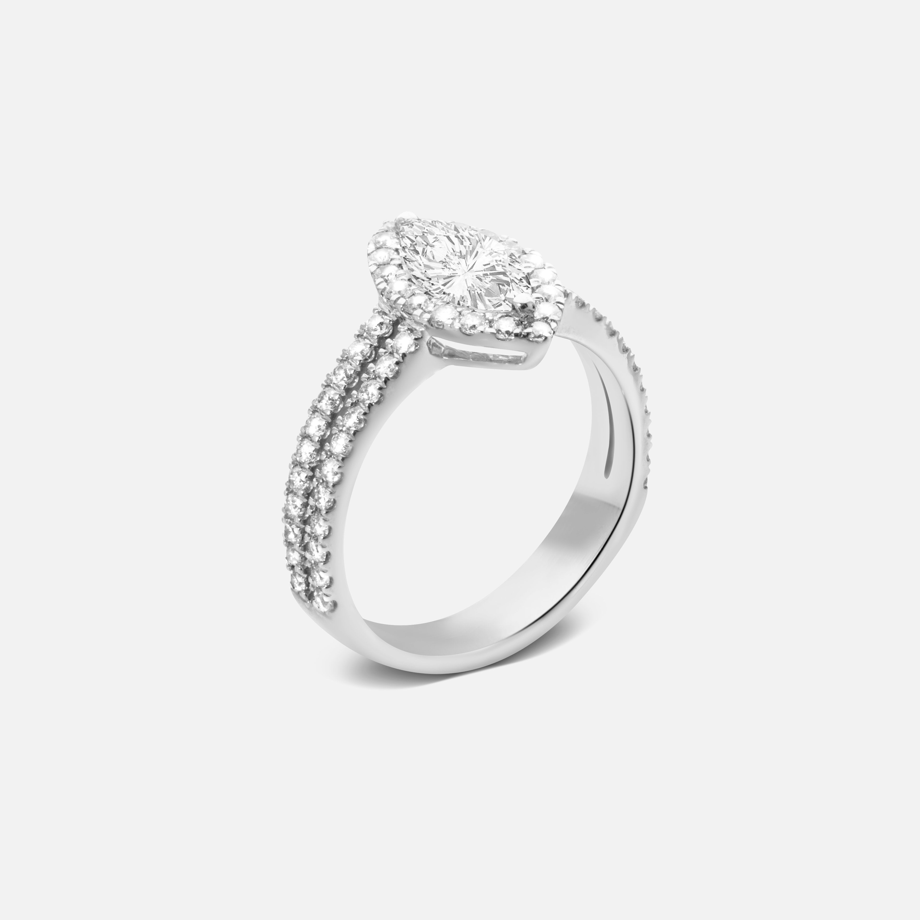 1ct Marquise Halo Diamond Ring