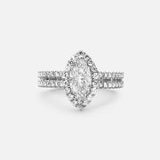 1ct Marquise Halo Diamond Ring