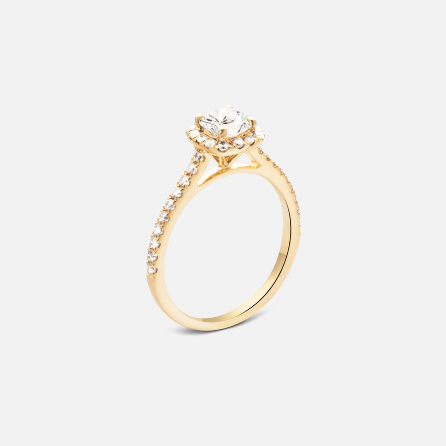 0,5ct Cushion Halo Diamond Ring