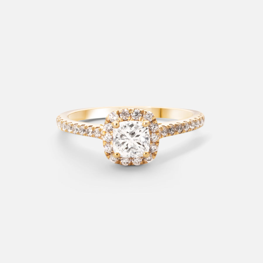 0,5ct Cushion Halo Diamond Ring