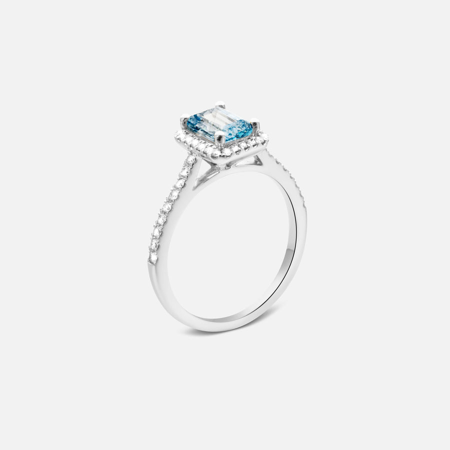 Blue Topaz Diamond Ring