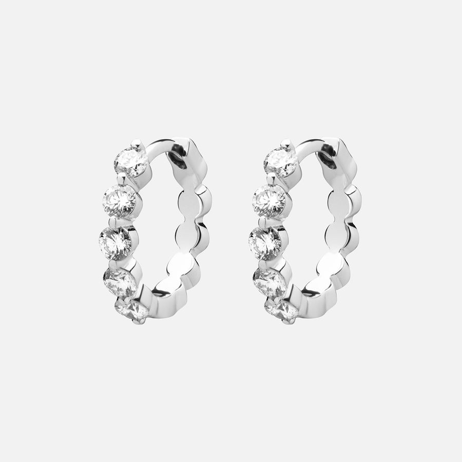 Bubble Diamond Hoop Earrings