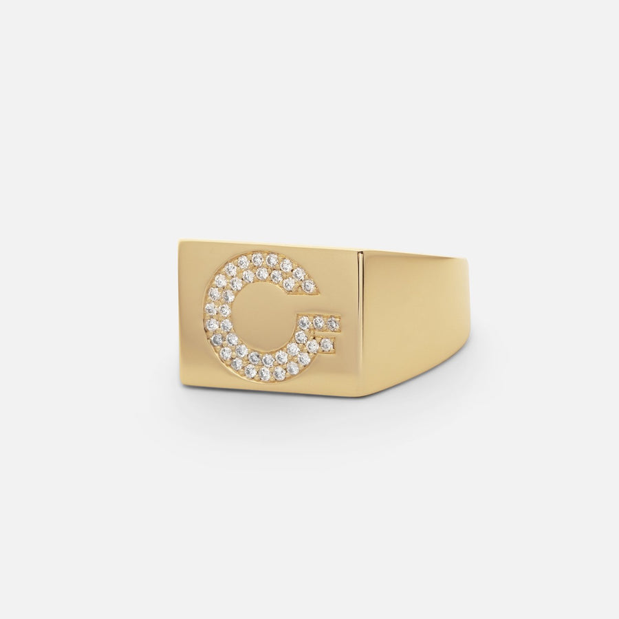Power Letter Signet Ring
