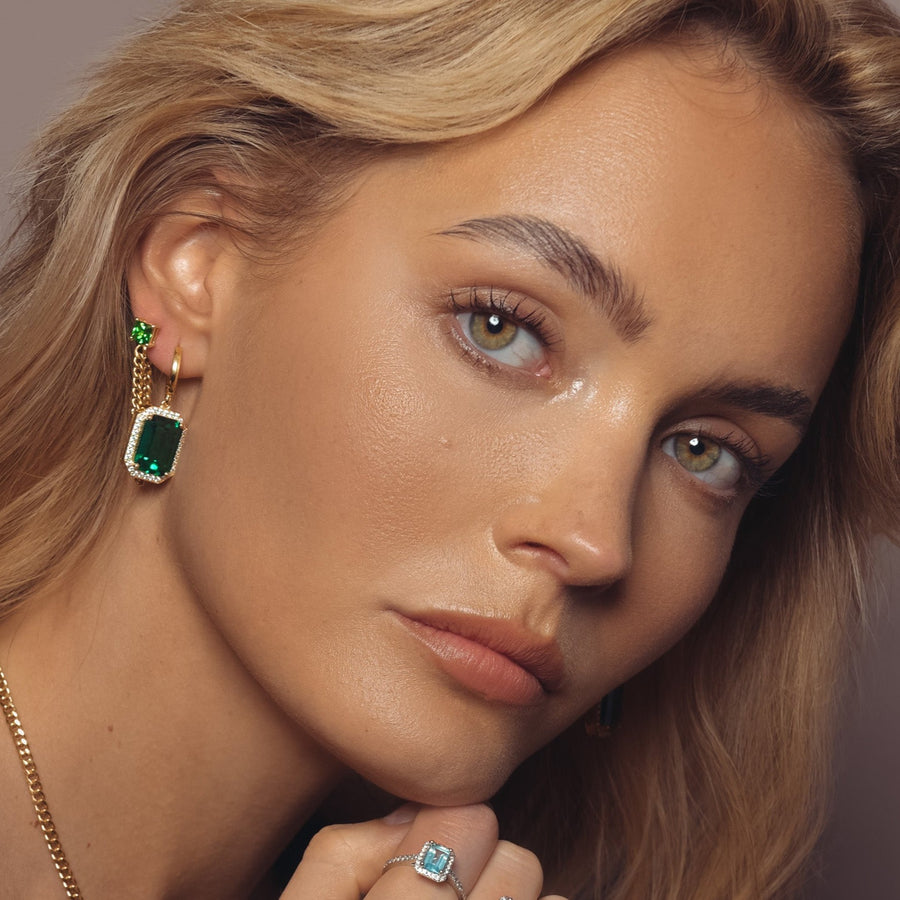 Princess Cut Link Earrings