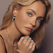 1,6ct Emerald Halo Diamond Ring