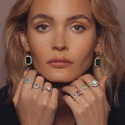 Green Peridot Diamond Ring