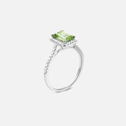 Green Peridot Diamond Ring