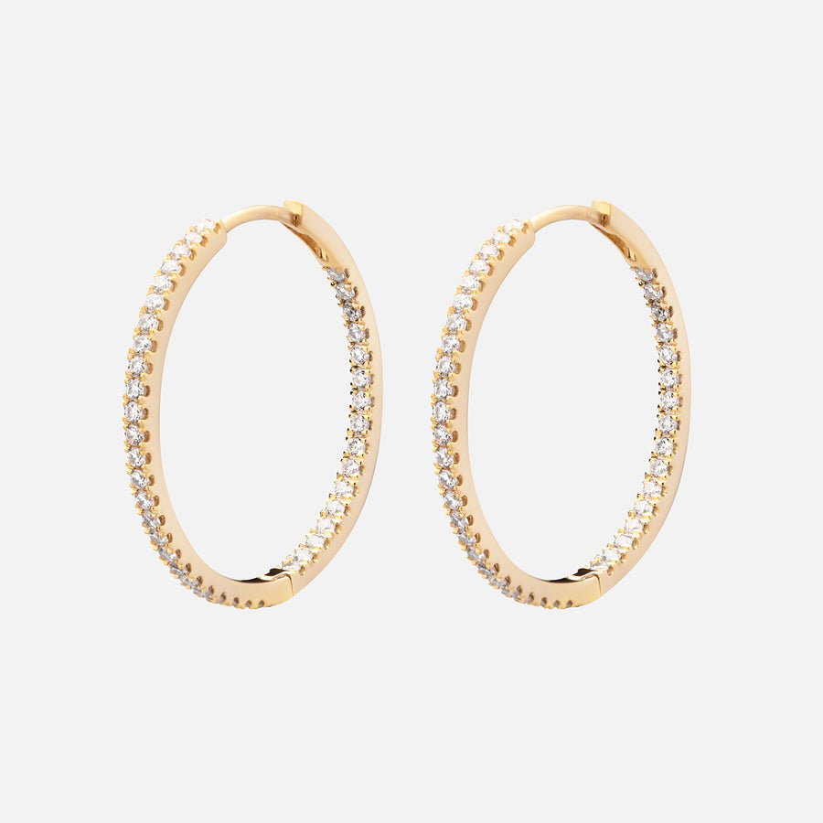 Large Diamond Hoop Earrings