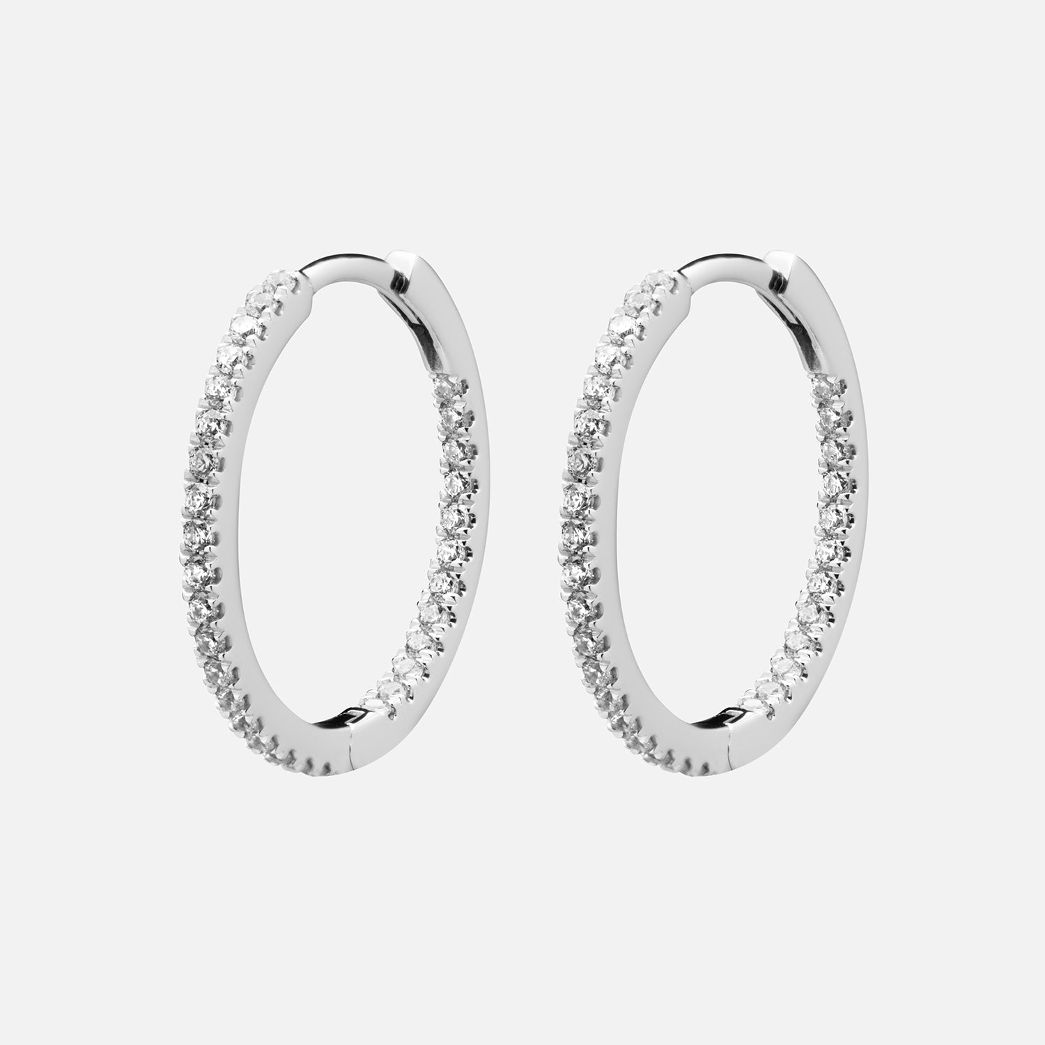 Medium Diamond Hoop Earrings