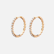 Large Bubble Diamond Hoop Earrings