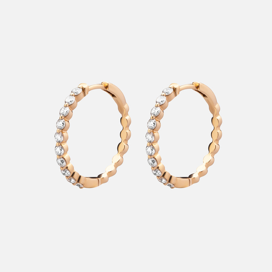 Large Bubble Diamond Hoop Earrings