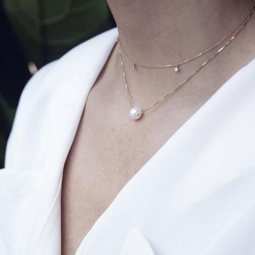 Solitaire Pearl Necklace