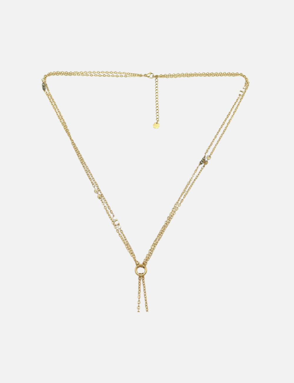 Tassel green gold necklace