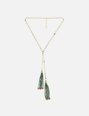 Tassel green necklace