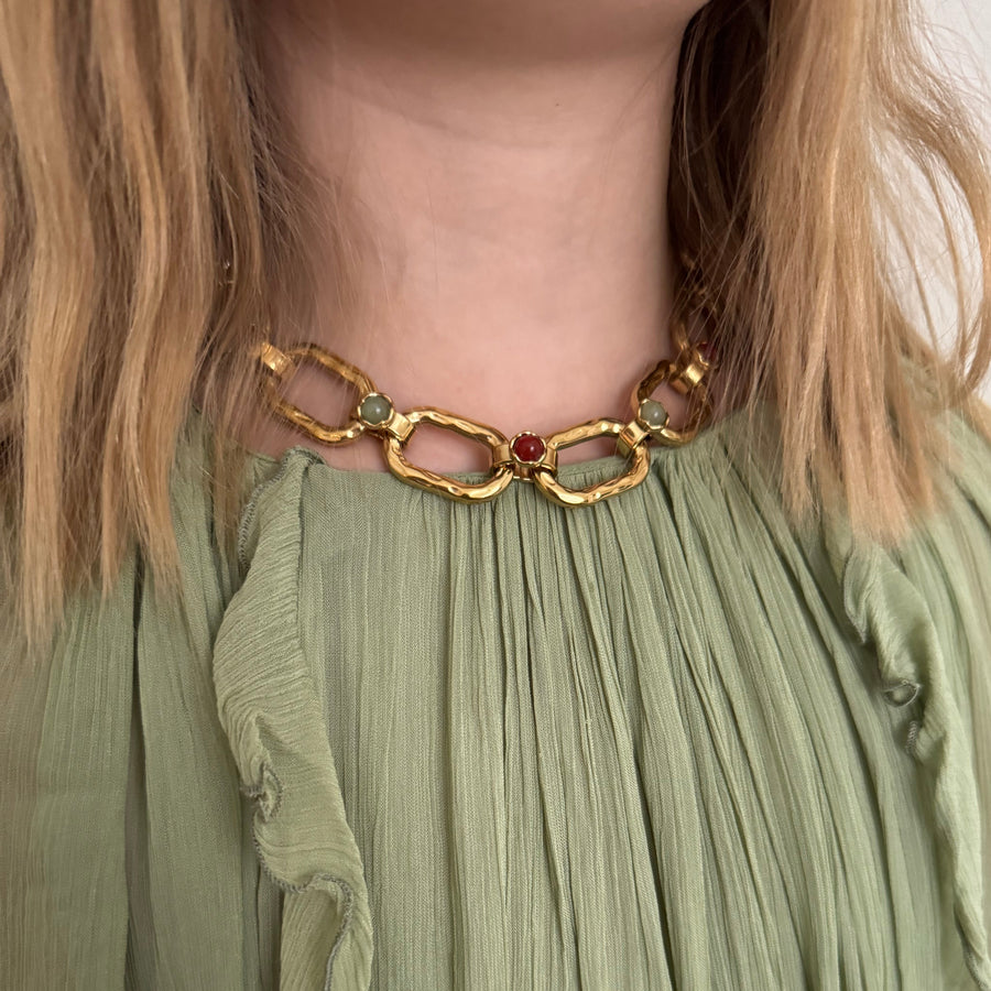 Chain multicolor necklace