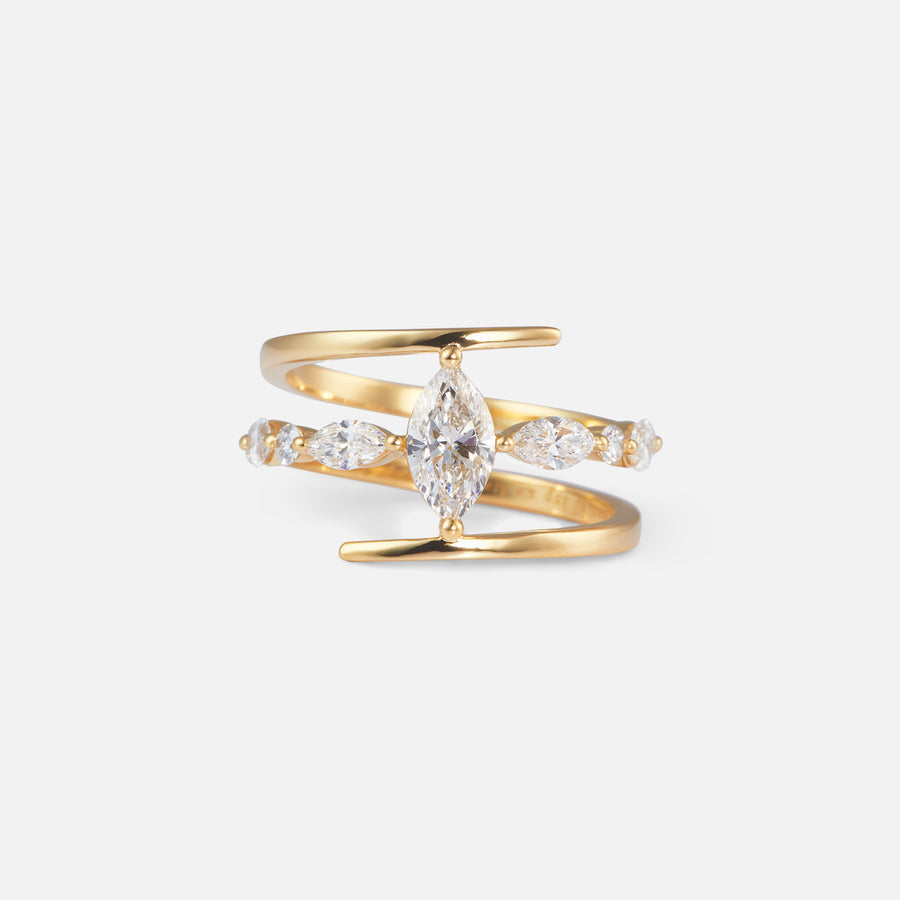 0,5ct Marquise Coil Diamond Ring