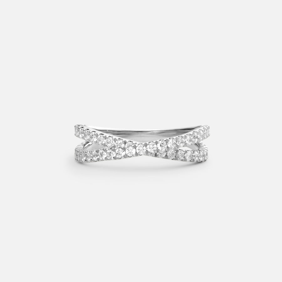Crossed Diamond Ring