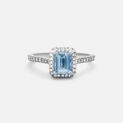 Blue Topaz Diamond Ring