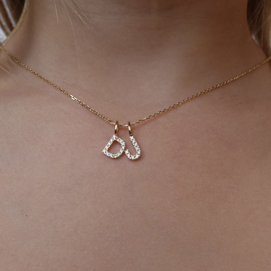 2 initial diamond necklace Clearance