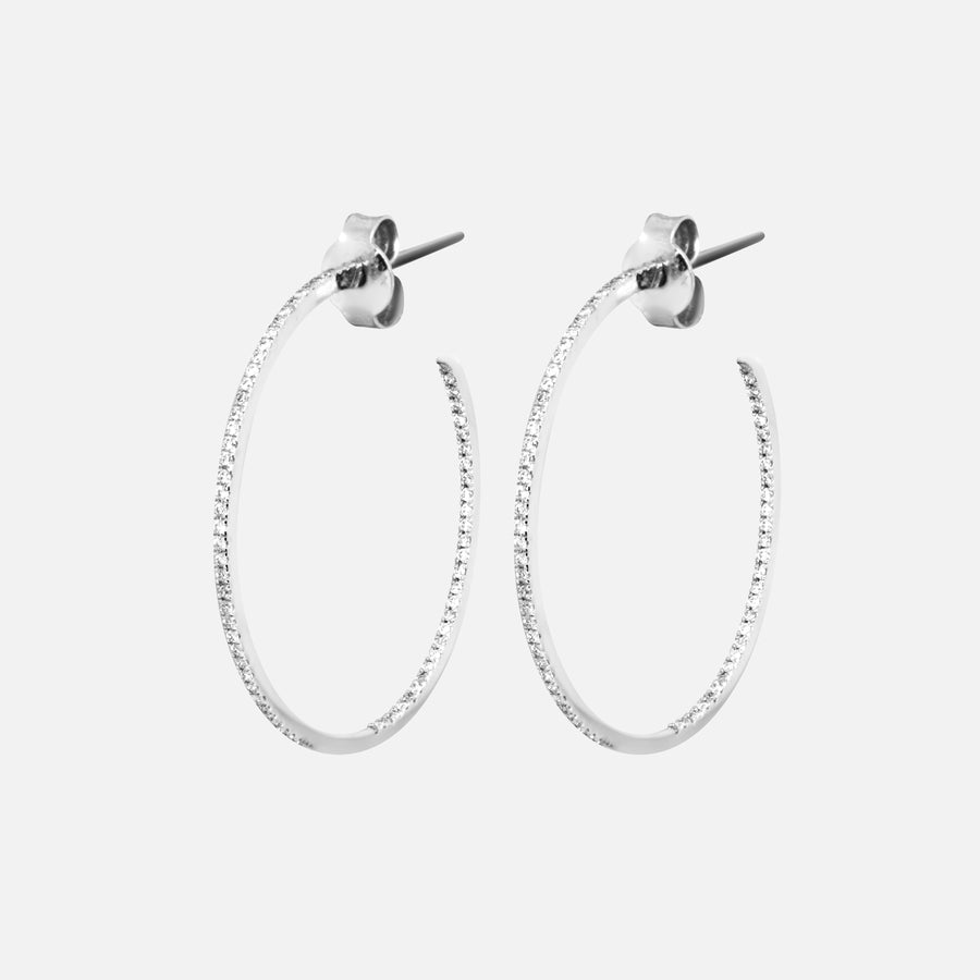 Delicate Diamond Hoop Earrings